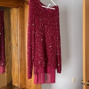 Maurice’s brand top with chiffon underneath.